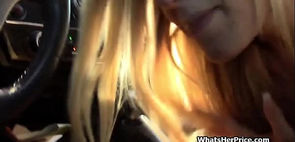  Teen blonde picked up and fucked for money